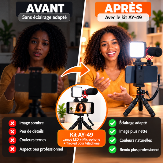 VIDEOTEX  -VLOGGING KIT Complet pour Videos et Selfies